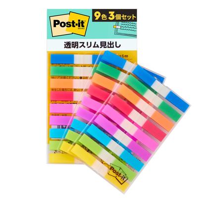 Набор из 3 штук стикеров для заметок из пленки 9 цветов по 20 штук каждого Post-it 680-3MSH