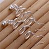 925 Sterling Silver Earrings Fashion Jewelry Elegant Woman Creativity Spiral Long Earrings Trendsetter Christmas GiftsGood product