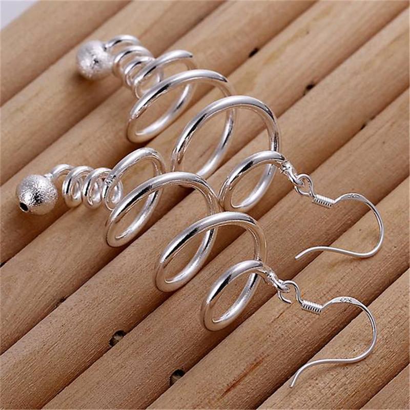 925 Sterling Silver Earrings Fashion Jewelry Elegant Woman Creativity Spiral Long Earrings Trendsetter Christmas GiftsGood product