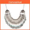 Simulation Ethnic Style Gemstone Decoration Tassel Design Women Necklace