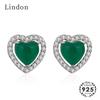 Модные серьги-гвоздики Lindon в форме сердца с цирконом для женщин на свадьбу