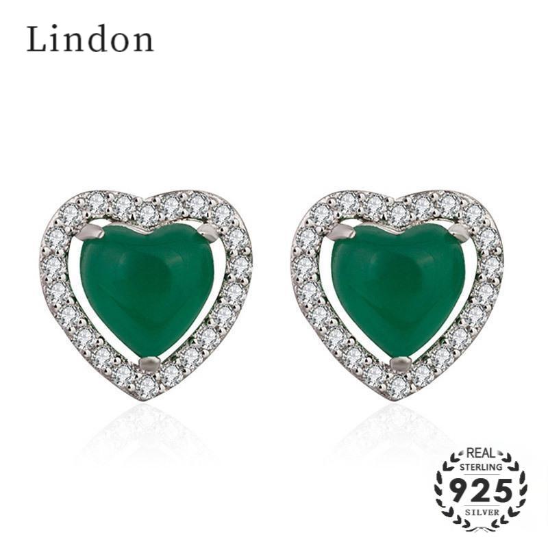 Модные серьги-гвоздики Lindon в форме сердца с цирконом для женщин на свадьбу