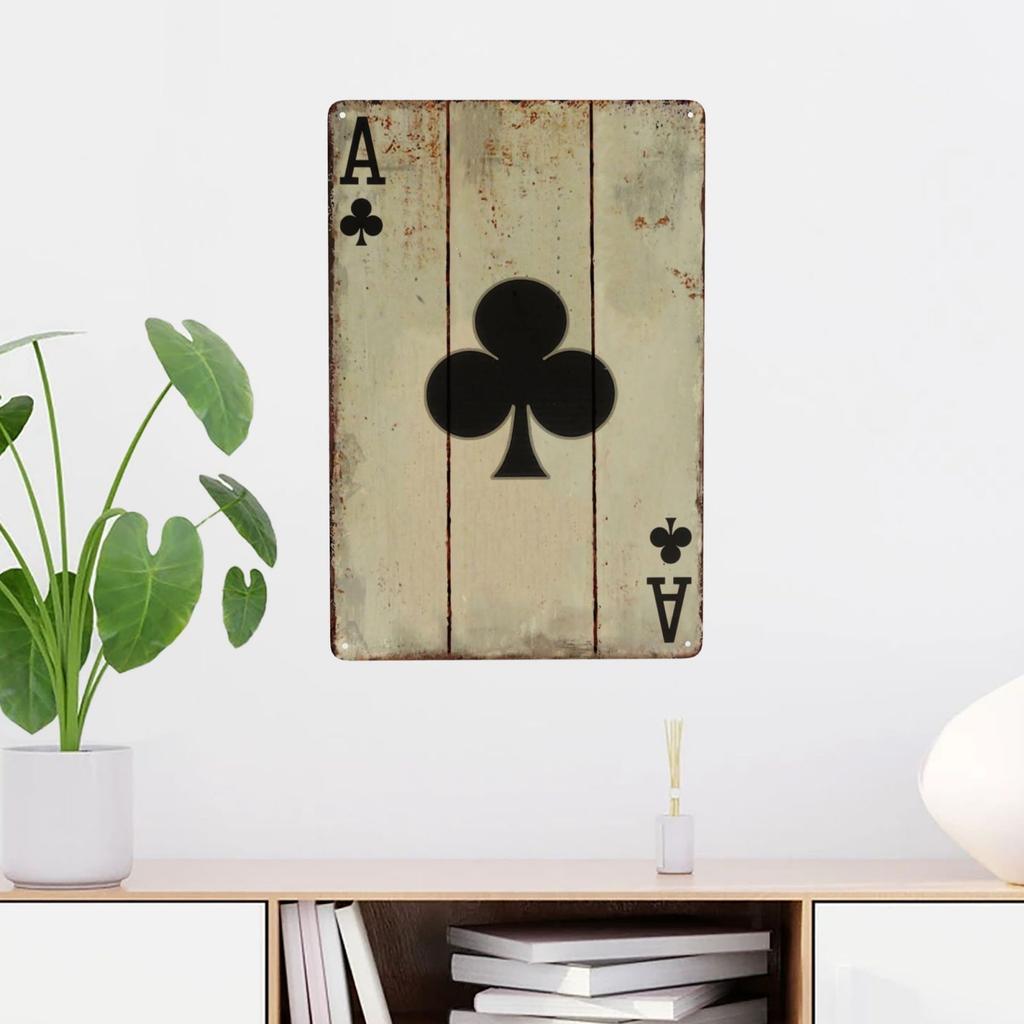 Vintage Poker Metal Sign Retro Joker Tin Sign King Jack Sign Wall Decoration for Home Cafe Pub Bar Shop 8x12 Inch