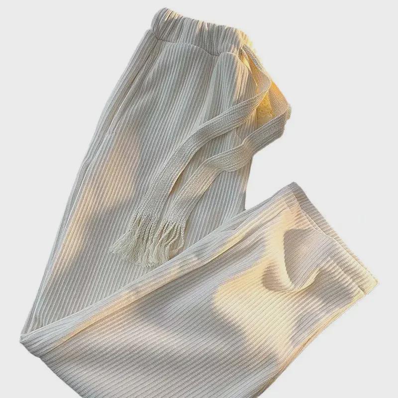 Men's and Women's Wide-Leg Corduroy Sweatpants - Spring/Autumn Drawstring Casual Loose Fit