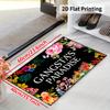 Gangster Paradise Tropical Floral Welcome Doormat Non Slip Machine Washable Durable Indoor Outdoor Rug Home Decoration