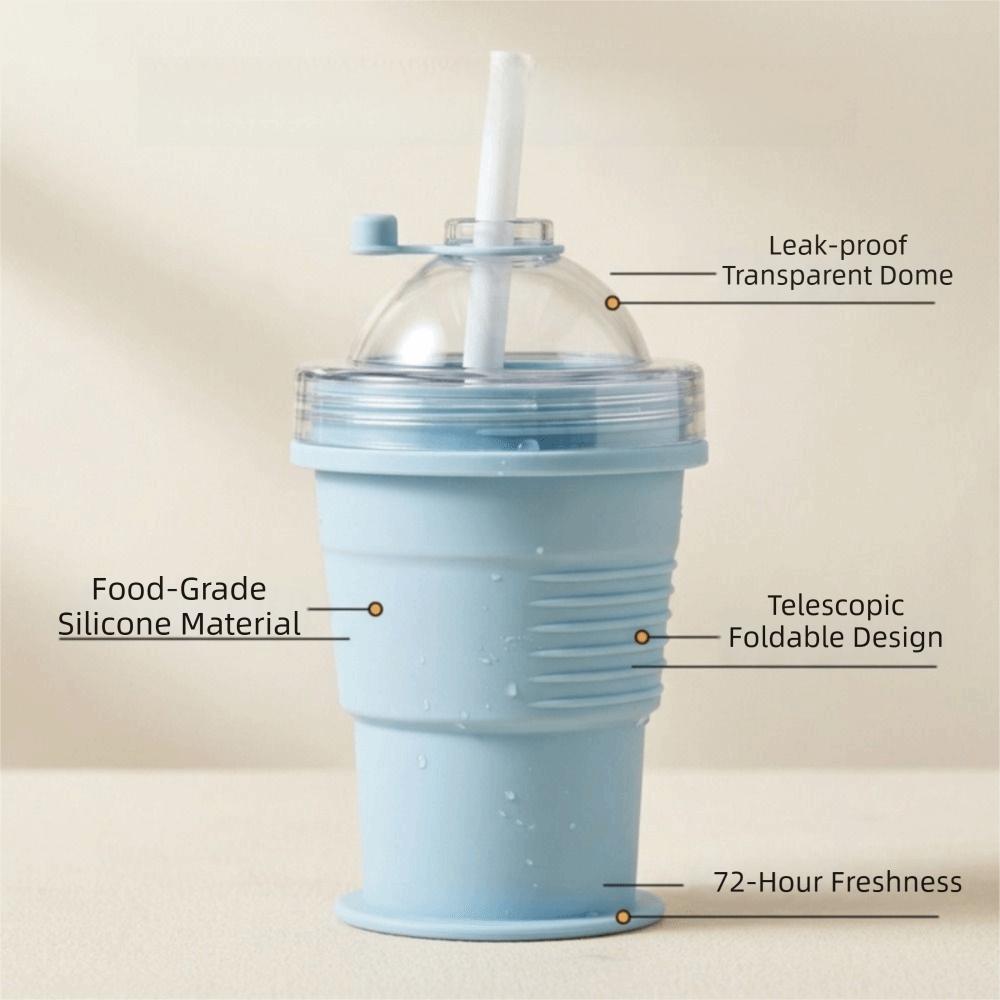 Leak-Proof Ice Cube Water Bottle Easy To Demold Ice Kettle Silicone Collapsible Mug Outdoors