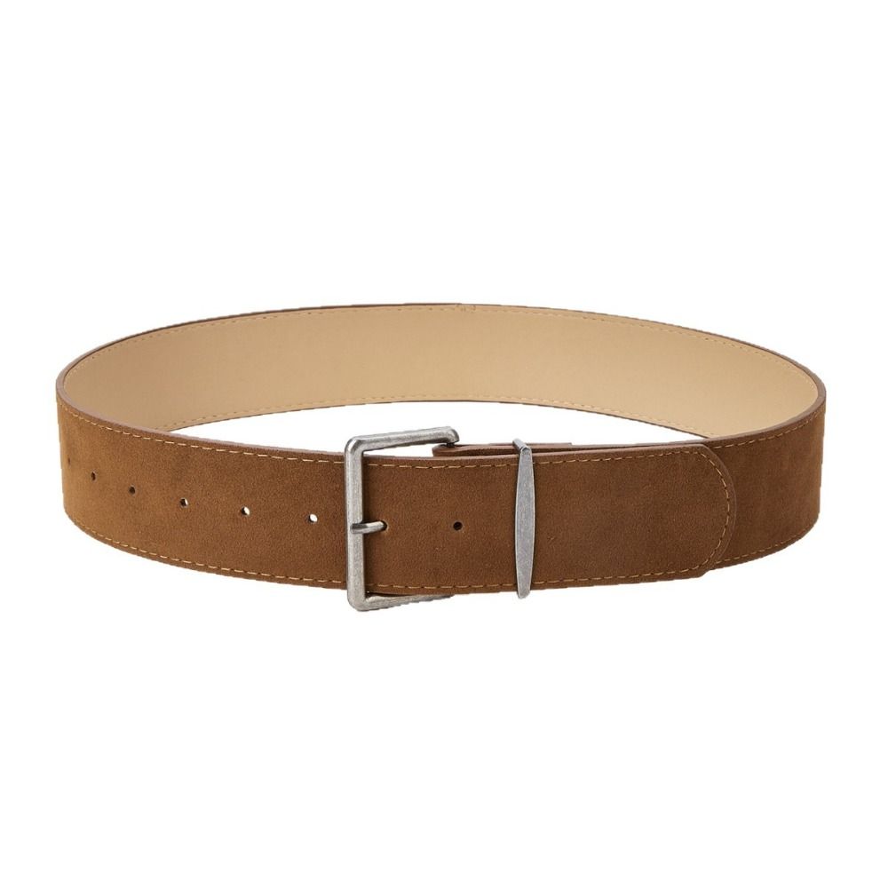 Trendy Pin Buckle Suede Leather Belt Y2k Luxury Design Wide Waist Belt Retro Spicy Girl Waistband For Women