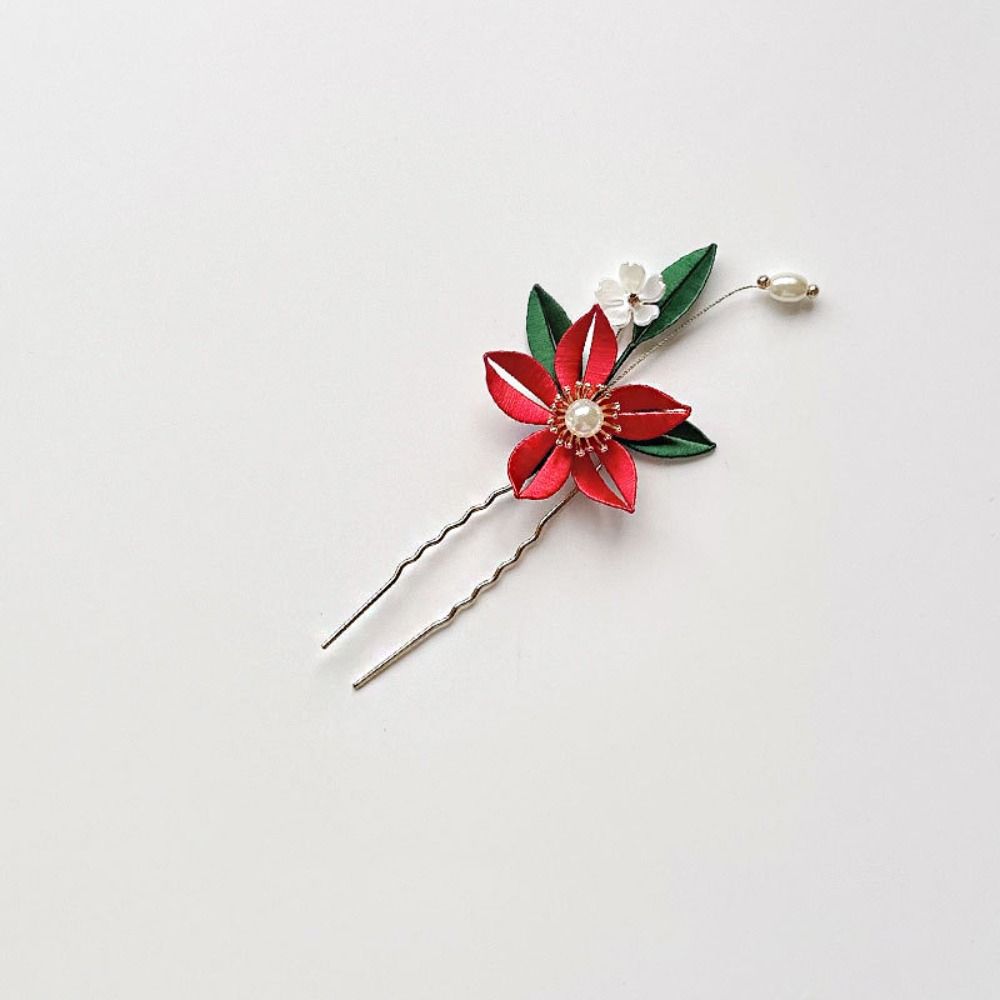 Hair Comb Velvet Flower Hair Clip U Shape Hanfu Headwear Hanfu Accessories