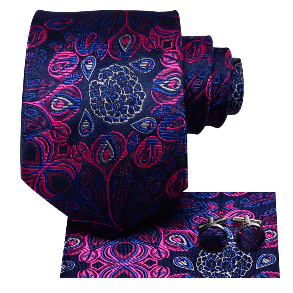 Hi-Tie Фиолетовый Однотонный Шелковый Галстук с Узором Пейсли Свадебный для Мужчин Новинка Платок Запонки Подарок Набор Галстуков для Мужчин Вечеринка Бизнес Дропшиппинг