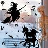 Halloween Ghost Pumpkin Head Monster Ghost Shadow Window Stickers Witch Death Bat Skeleton Halloween Party Decor Wall Stickers