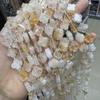 Натуральные цитриновые бусины в форме четырехлистного клевера для DIY браслетов/ожерелий