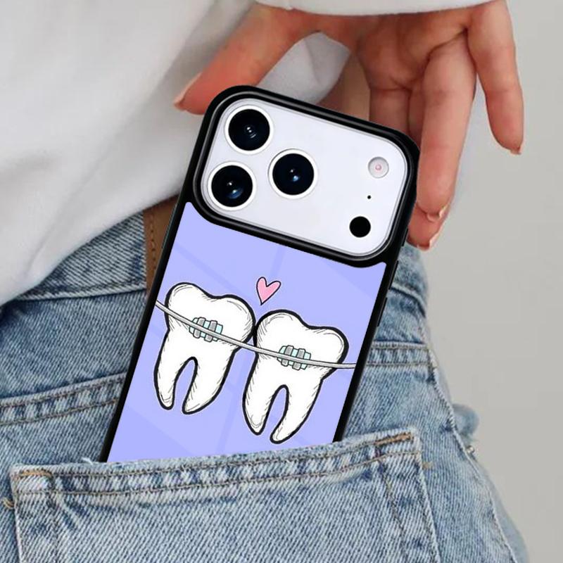 Мягкий чехол для телефона с рисунком зуба для стоматолога для iPhone 16e 15 14 13 12 17 Pro Max Plus Air 17pro Чехол Coque
