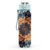 1PC Bohemian Mandala Flower Art Print 750ml Color Plastic Sports Water Bottle Leakproof Flip Straw Lid Suitable for Sports Office Home Use