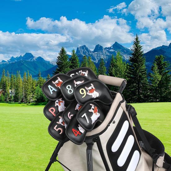 9 шт. чехол для головки клюшки для гольфа из искусственной кожи, защитный чехол для клюшки для гольфа, защитный аксессуар для игроков в гольф