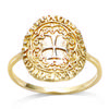 Gold Plated Ring 'Ancient Greece' Golden (cross) - 15x14mm