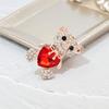 New Arrival AB Rhinestine Heart Bear Brooches For Women Cute Animal Design Brooch Pin Fashion Jewelry Accessories