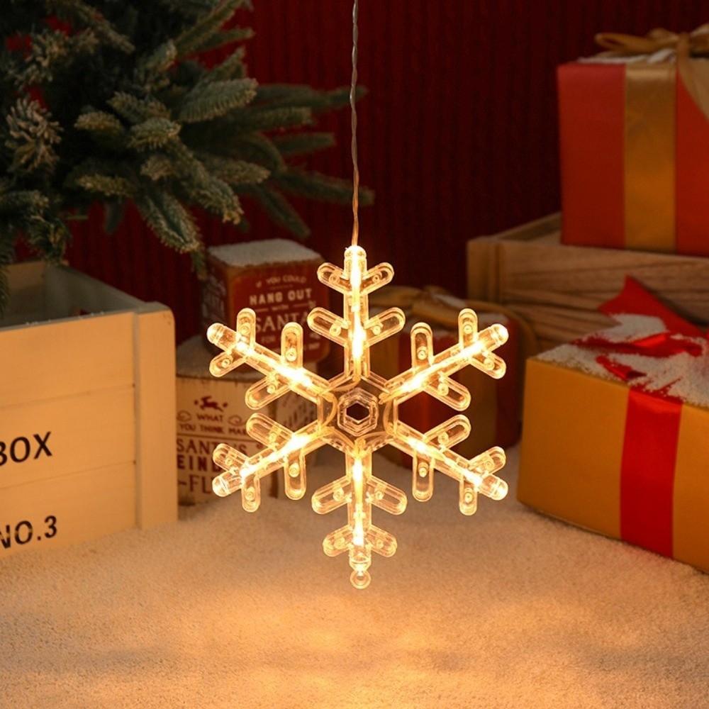 Suction Cup Design Christmas LED Light Snowflake Sucker Lamp Window Ornaments  Xmas Decorations