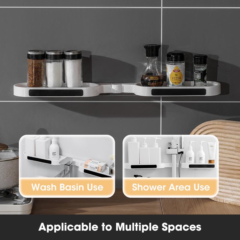 Punch-Free Bathroom Shelves Revolving Shelf Corner Storage Rack For Makeup Home Storage Organizer Bathroom Accessories Set