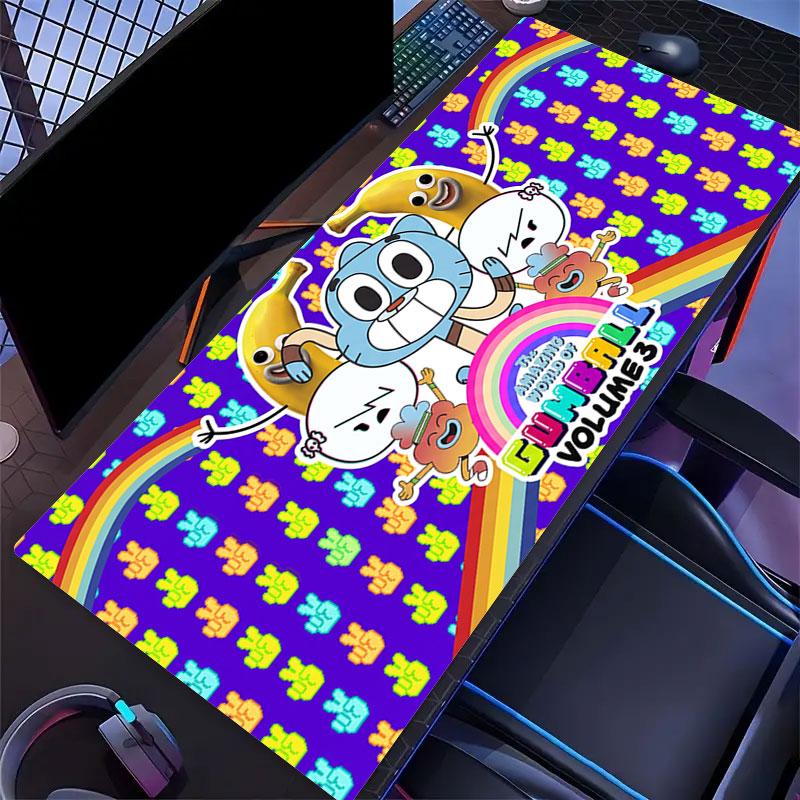 The Gumball Chronicles Large Gaming Table Cushion Non-slip Laptop Tablet Big Mousepad XXL Mat Mini PC Playmat With Lock edge