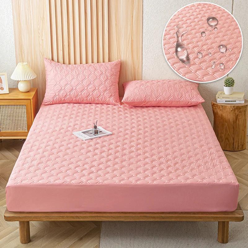 Супер водонепроницаемый стеганый матрас для кровати, набор чехлов для односпальной двуспальной кровати, защита от намокания, пылезащитная простыня на кровати
