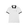 Solid Color Casual Short Sleeve Polo Shirt Men Tops White F51M228106FWT