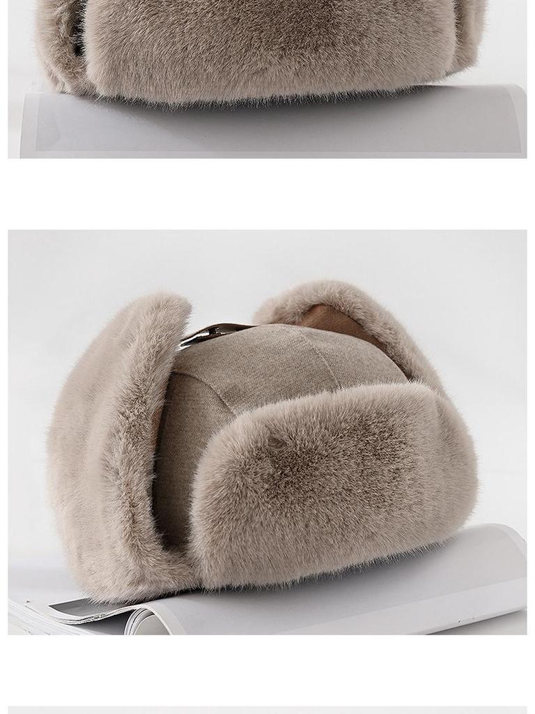 Korean Style Winter Patchwork Lei Feng Hat with Ear Protection - Unisex Windproof Cycling Cap