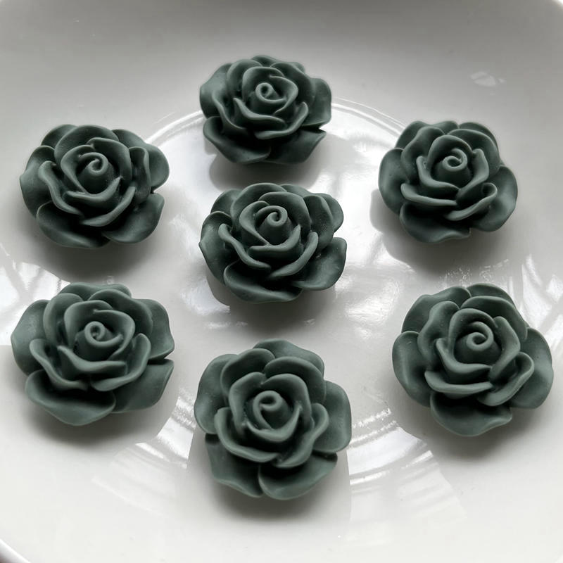 10pcs Beautiful Rose Resin Rhinestone Wedding Decoration Flower Scrapbook Jewelry Making Accessories DIY Resin Flat Back