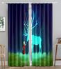 Зеленый лес лось высокие затемняющие шторы сказочный мир розовое звездное небо шторы спальня отель универсальный новый модный узор