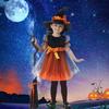 Girls Halloween Cosplay Kids Costume Children Gown Infant Witch Dress Clothing Set Hat Christmas