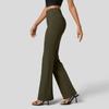 Женские модные повседневные однотонные расклешенные спортивные штаны для йоги с высокой талией и широкими штанинами для поднятия бедер