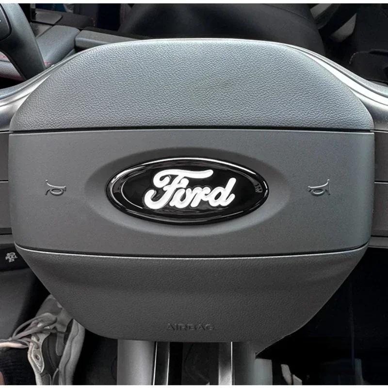Автомобильная наклейка Ford 3 шт. Значок на переднюю и заднюю крышку автомобиля, наклейка на руль для Ford Kuga Mondeo Explorer Escape ST Focus Edge Tauru