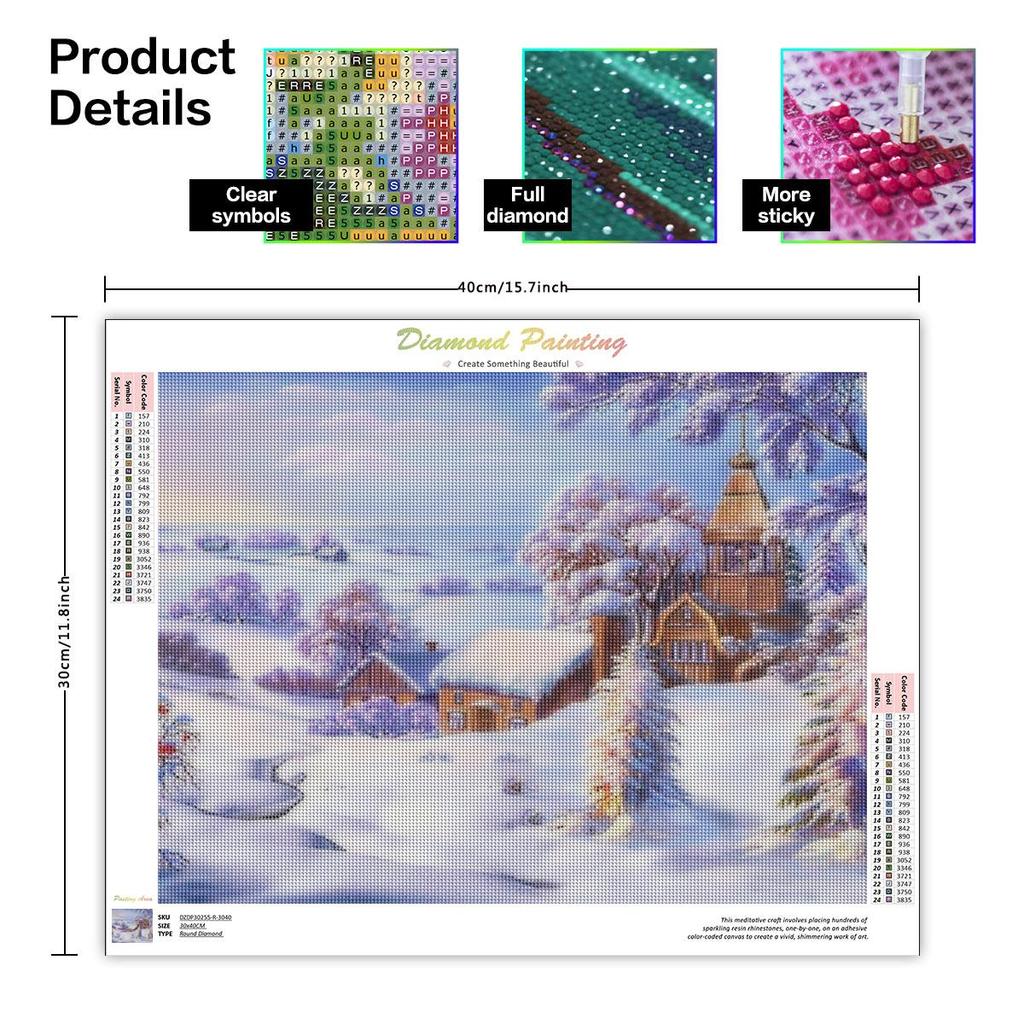 5D алмазная живопись зимний пейзаж Алмазная мозаика вышивка снег горный хрусталь картины стены 30x40 см/12x16 дюймов