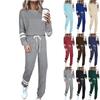 Women's Loose Round Neck Pullover Casual Long Sleeve Long Pants Fashion Suit