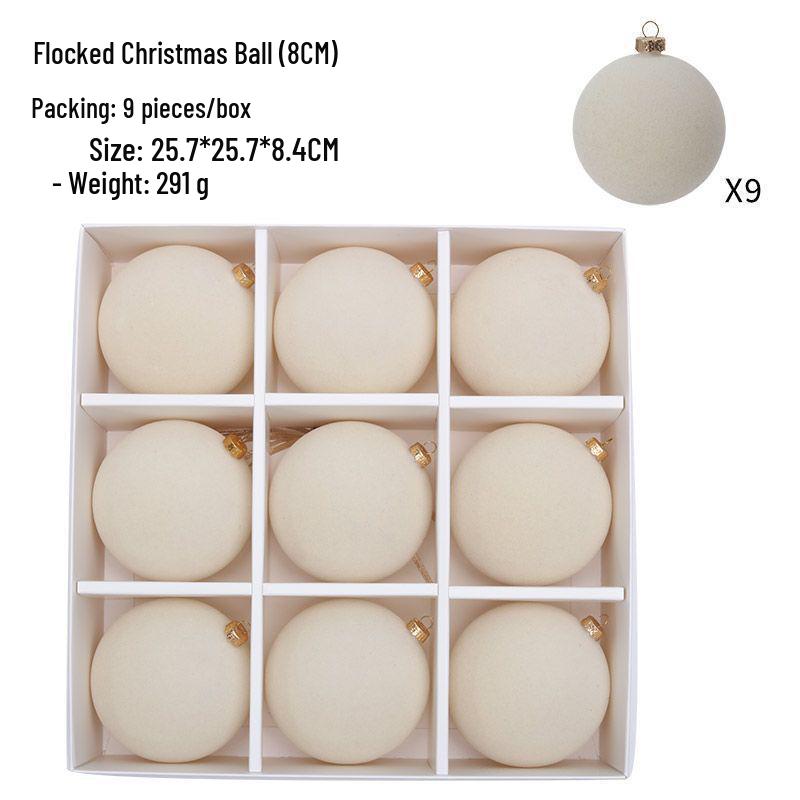 Colorful 6cm Cross-Border Christmas Ornament Balls – Flocked Hanging Decorations