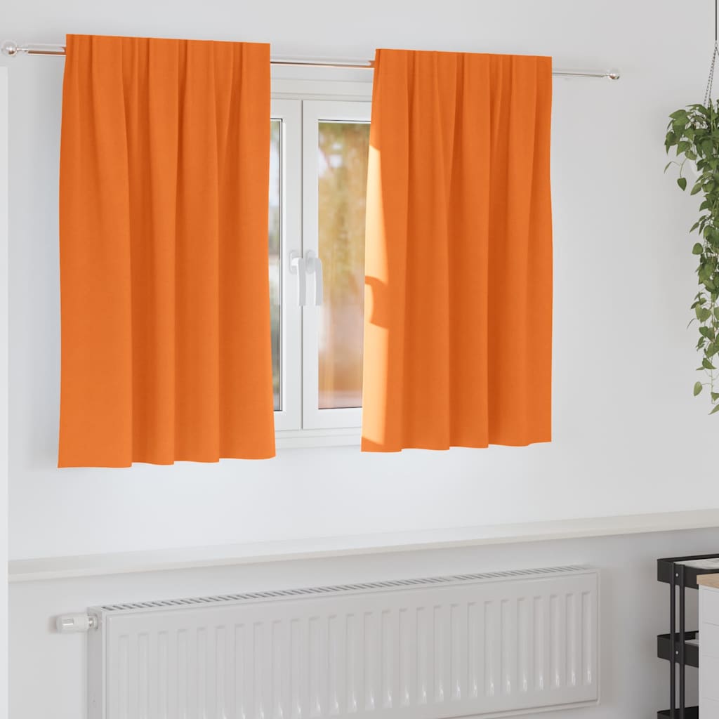 Blackout Curtains with Rings 2 pcs Light Orange