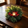 Pine Needle Christmas Wreath Candlestick Pinecone Red Berry Candle Wreaths  Photography Props