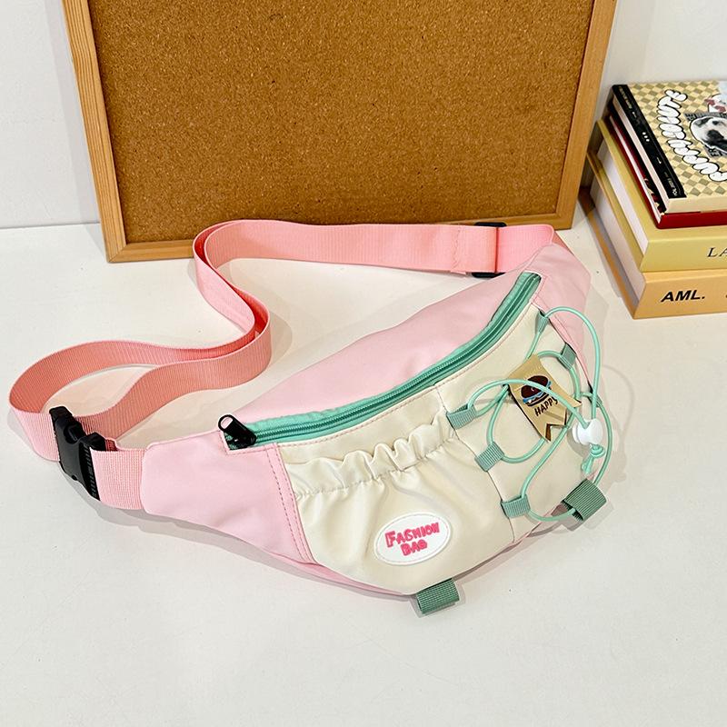 Японская милая контрастных цветов высококачественная нагрудная сумка женская нишевая дизайнерская сумка-мессенджер на шнурке для девочки универсальная спортивная сумка через плечо
