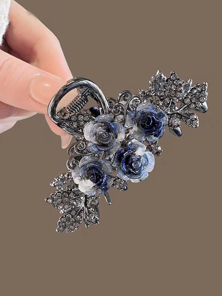 1 Pcs Fashion Ink Water Diamond Rose Flower Hair Claws For Women Girls Party Hair Accessories