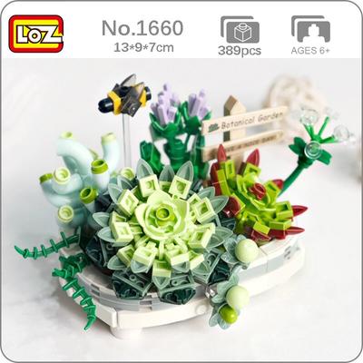 LOZ 1660 вечный цветок суккуленты горшок растение Fly Bee животное 3D модель DIY мини-блоки кирпичи строительная игрушка без коробки
