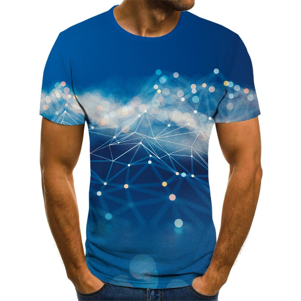 New 2021 Colorful Sky Space Galaxy Creative 3D Casual Street Short Sleeve Shirt Summer Men's Top Hot Graphic T-Shirt
