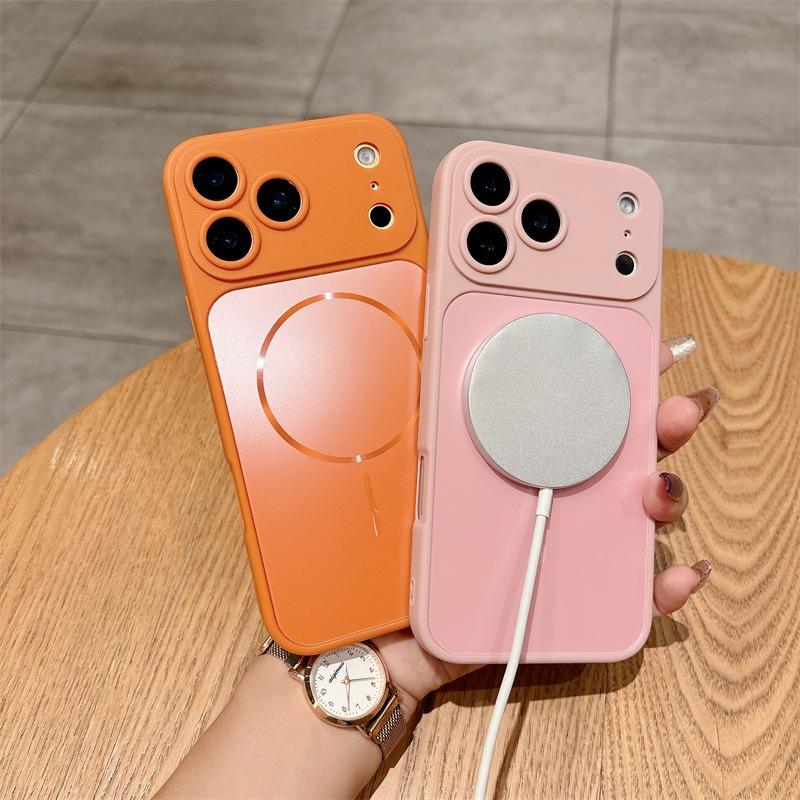 Роскошный чехол для телефона Magsafe для iPhone 17 Air 16 15 14 13 Pro Max, магнитный, для беспроводной зарядки, противоударный, матовый бампер
