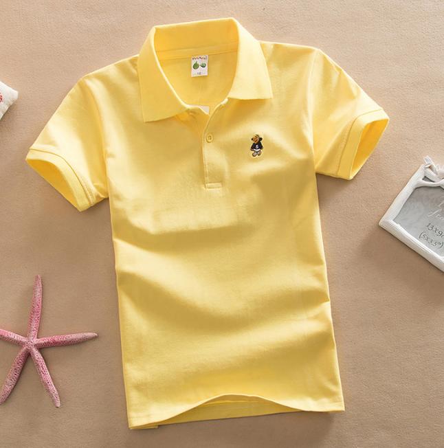 Детская летняя детская одежда с коротким рукавом, средняя и большая детская футболка, хлопковая полосатая рубашка-поло