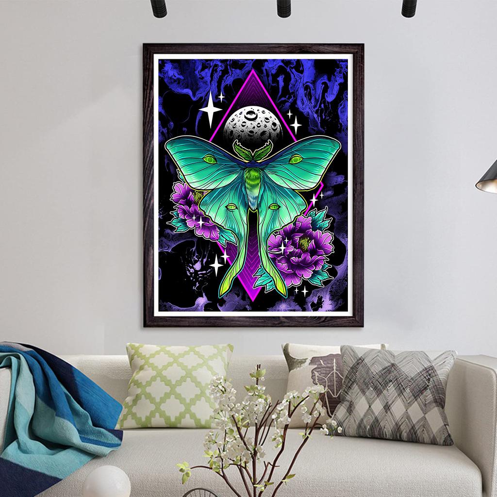 5D Diy Алмазная картина Зеленая бабочка Набор для вышивки крестом Полная алмазная вышивка Мозаика Художественная картина Стразы Декор Подарок