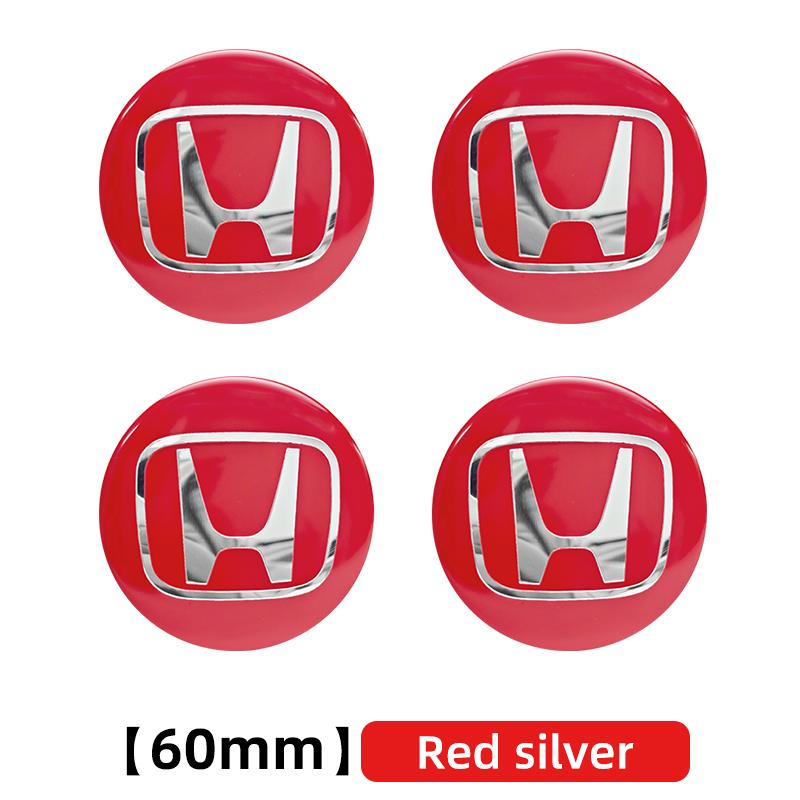 3D 4pcs 56mm 60mm 65mm Car Wheel Center Hub Cap Stickers Decal For Honda Civic Fit Jazz Accord CRV City Odyssey Passport Pilot CUI2