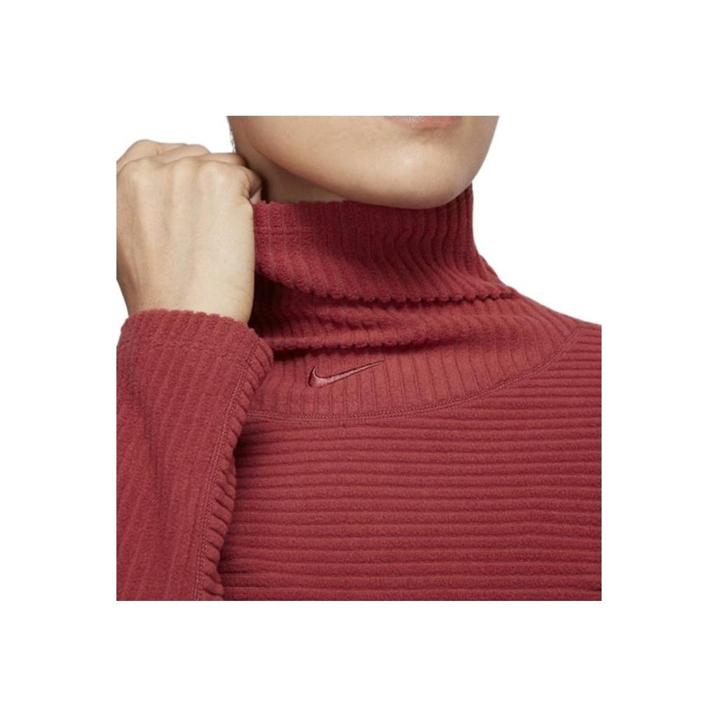 Nike Сплошной логотип с принтом и высоким воротом, длинный рукав, вязаный свитер, женский свитер, красный BV5559-661