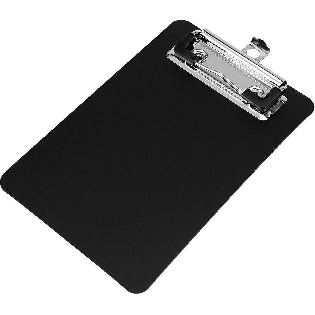 16 Pack 4 x 6 Inch Black Mini Clipboards, Memo Small Clipboards Low Profile Clip, Cute Plastic Clipboard Pocket Clipboard for Classrooms,