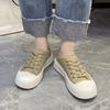 Women's Shoes Green Low Lace Up Female Footwear Canvas Stylish Price New In Comfortable And Elegant Summer 2024 Walking A