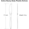 100 Count Extra Heavy Duty Clear Plastic Knives Disposable BPAFree Heat Resistant Solid and Durable Disposable Knives Bulk Prem