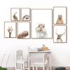 Nordic Squirrel Owl Giraffe Art Wall Poster Hedgehog Rabbit Hamster Mural Children's Room Home Decoration Cuadros Decorativos