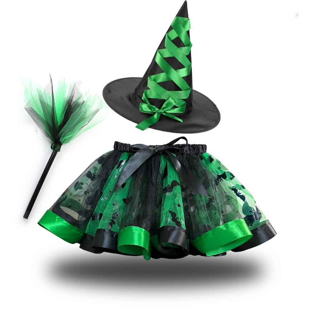 Wand Kids Halloween Costume with Hat Halloween Children's Witch Dress Halloween Decoration